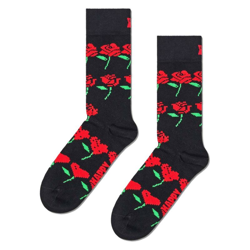 HappySocksハッピーソックスRoseHearts（ローズハート)クルー丈ソックスユニセックスメンズ＆レディースプレゼント無料ラッピングギフト10240302