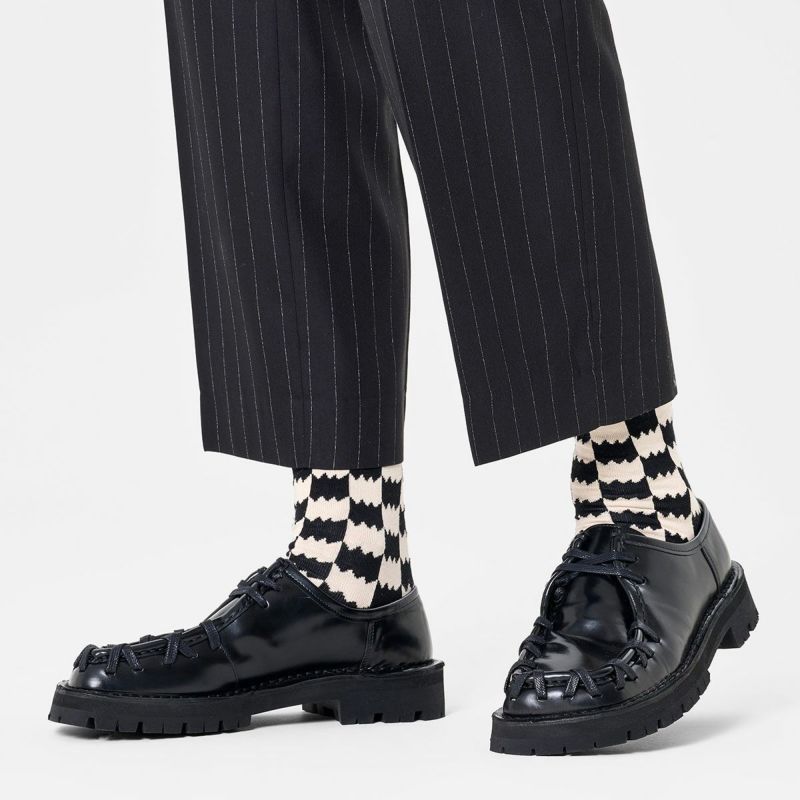 HappySocksハッピーソックスDizzyCheck（ディジーチェック)クルー丈ソックスユニセックスメンズ＆レディースプレゼント無料ラッピングギフト10240315