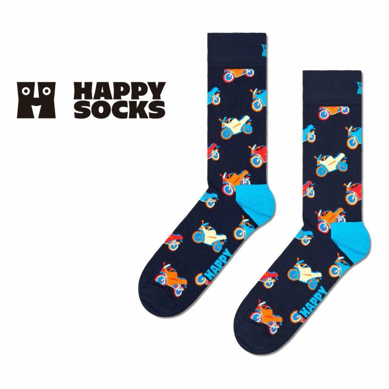 HappySocksハッピーソックスMotorbike（モーターバイク)クルー丈ソックスユニセックスメンズ＆レディースプレゼント無料ラッピングギフト10240333