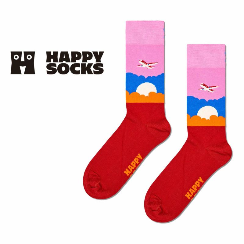 HappySocksハッピーソックスAirplane(エアプレーン)クルー丈ソックスユニセックスメンズ＆レディースプレゼント無料ラッピングギフト10240404