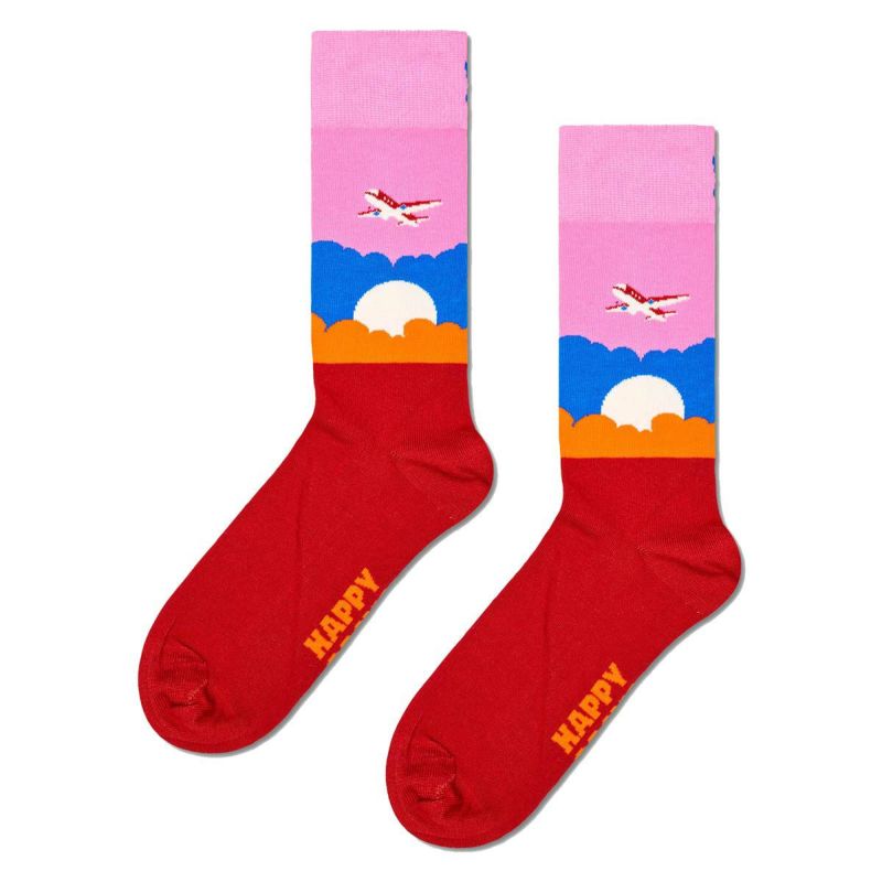 HappySocksハッピーソックスAirplane(エアプレーン)クルー丈ソックスユニセックスメンズ＆レディースプレゼント無料ラッピングギフト10240404