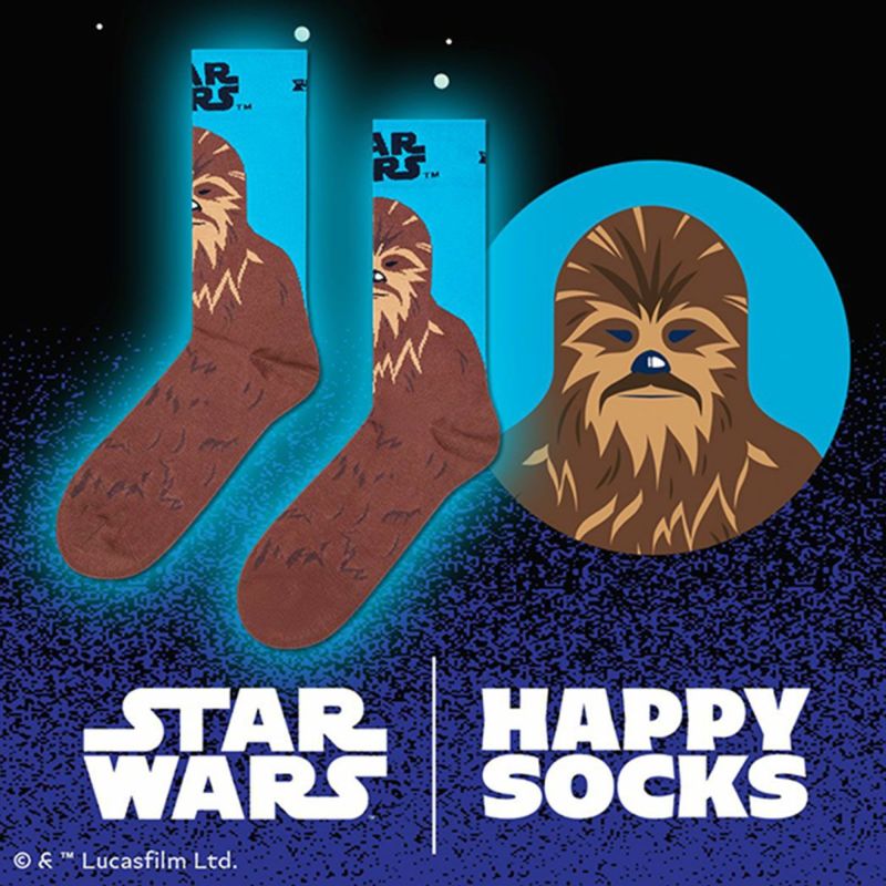 【Limited】HappySocksハッピーソックス×StarWars（スターウォーズ）Chewbacca（チューバッカ）クルー丈ソックスユニセックスメンズ＆レディースプレゼント無料ラッピングギフト14240045