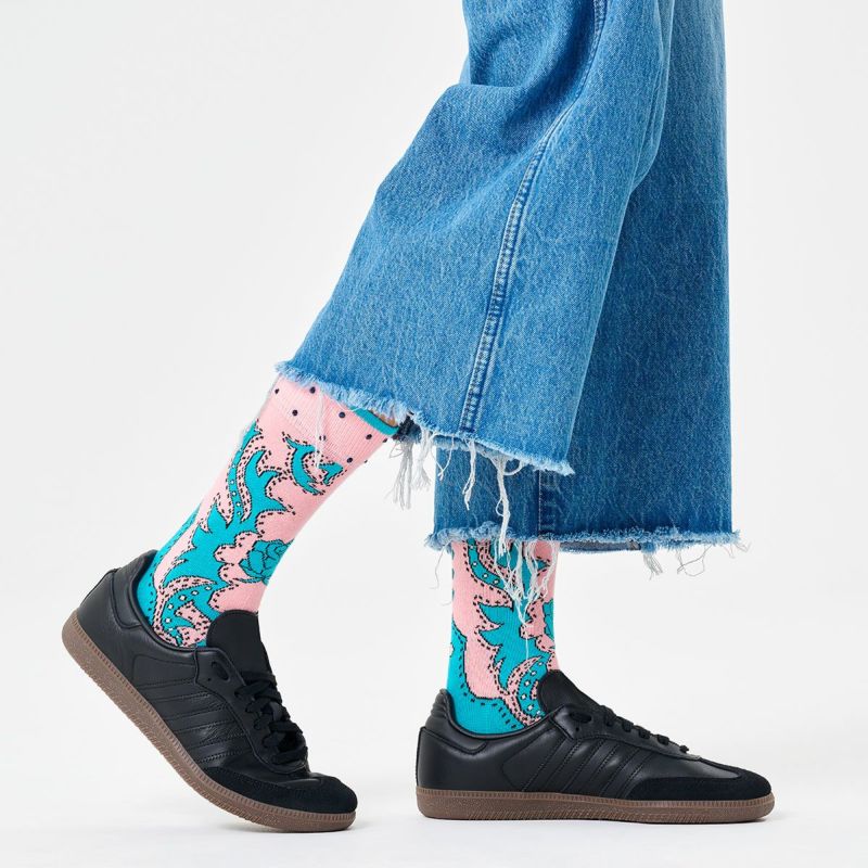 【Limited】HappySocksハッピーソックス×Wrangler(ラングラー)FreehandSock(フリーハンド)クルー丈ソックスユニセックスメンズ＆レディースプレゼント無料ラッピングギフト14240201