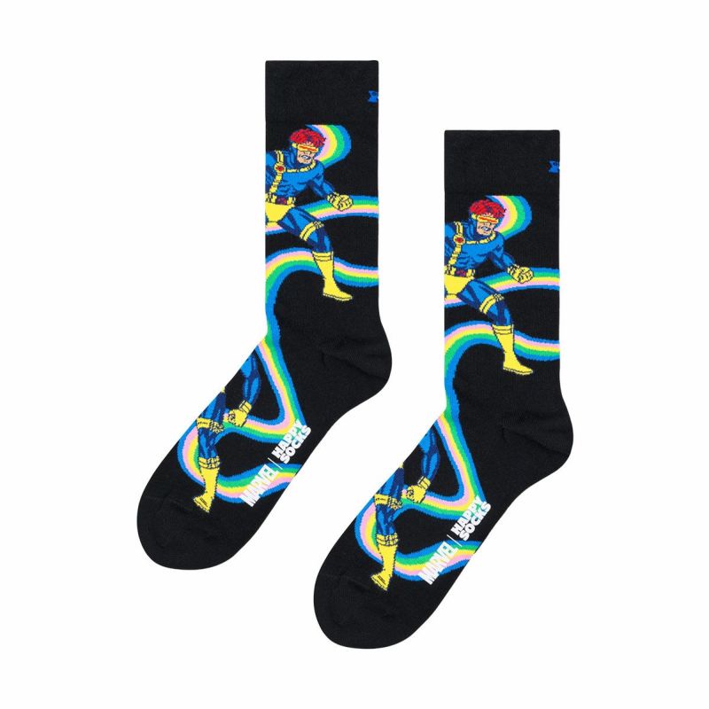 【Limited】HappySocksハッピーソックス×Marvel(マーベル)X-MEN（エックスメン）Cyclops（サイクロップス）クルー丈ソックスユニセックスメンズ＆レディースプレゼント無料ラッピングギフト14240101