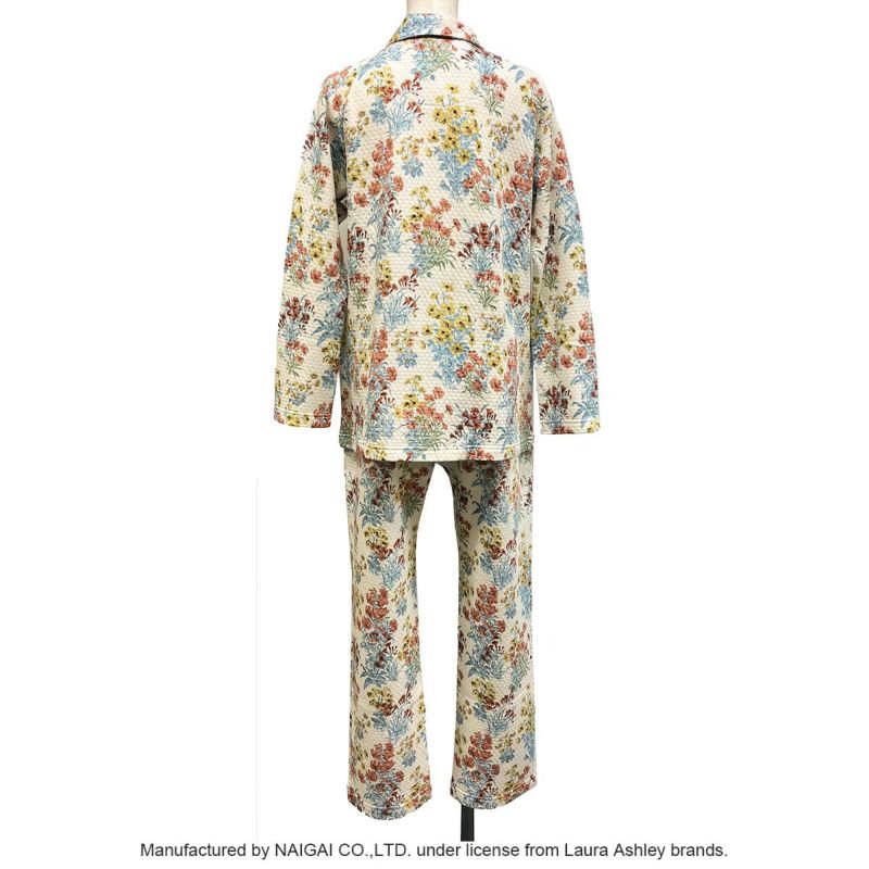 ナイガイ ローラアシュレイ パジャマ Mサイズ Laura Ashley メーガン柄 中わた ニットキルト 長袖 パジャマ