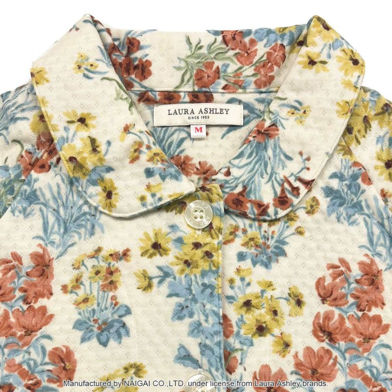 Laura Ashley メーガン柄 中わた ニットキルト 長袖 パジャマ