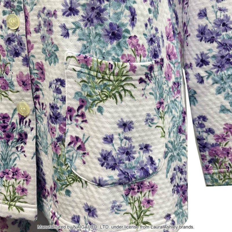 Laura Ashley メーガン柄 中わた ニットキルト 長袖 パジャマ