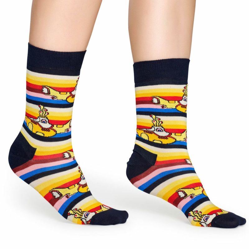 【ポイント20倍】HappySocksハッピーソックス【Limited】HappySocks×TheBeatles(ザ・ビートルズ)ALLONBOARD（オールオンボード）クルー丈ソックス靴下ユニセックスメンズ＆レディスプレゼント贈答ギフト1A417015