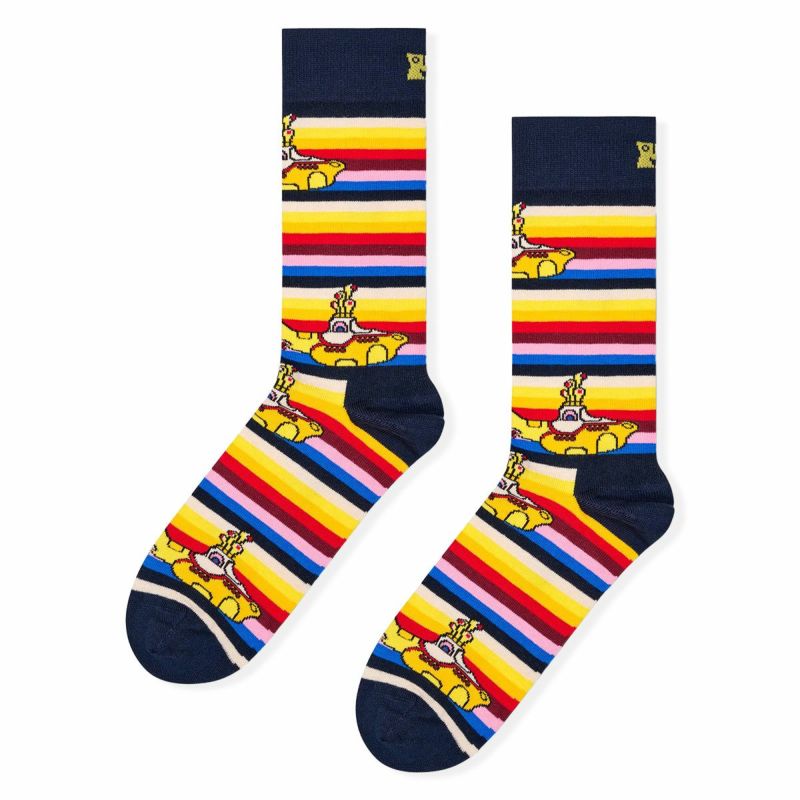 【ポイント20倍】HappySocksハッピーソックス【Limited】HappySocks×TheBeatles(ザ・ビートルズ)ALLONBOARD（オールオンボード）クルー丈ソックス靴下ユニセックスメンズ＆レディスプレゼント贈答ギフト1A417015