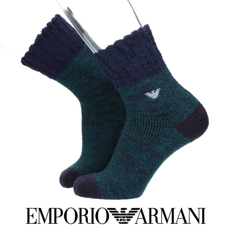 ☆SALE☆EMPORIO ARMANI ルームソックス 毛混 足底すべり止め付き イーグル刺繍 タクテルモール クルー丈 メンズ 日本製  02345870 | 靴下 ソックス 通販のナイガイ公式オンラインショップ