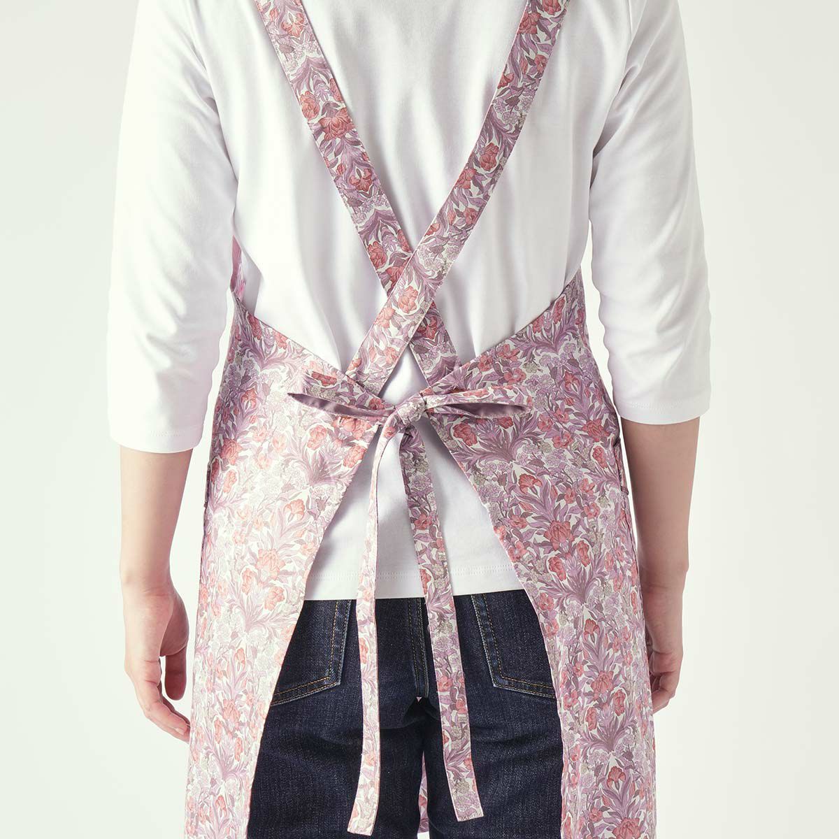 LICIEリッシーLIBERTYリバティプリントSeaGrassシーグラス綿100%40サテン後結びロングエプロンレディースギフトプレゼント70554021