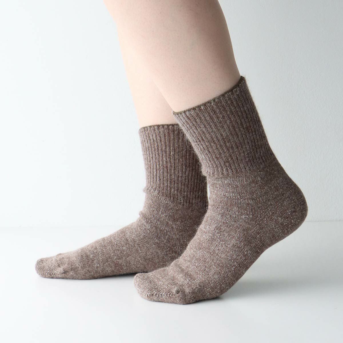 NAIGAICOMFORTナイガイコンフォート日本製アンゴラ混肌側シルクテーパーリブルームソックスベッドソックスゆったりあたたか女性プレゼントギフト03022601