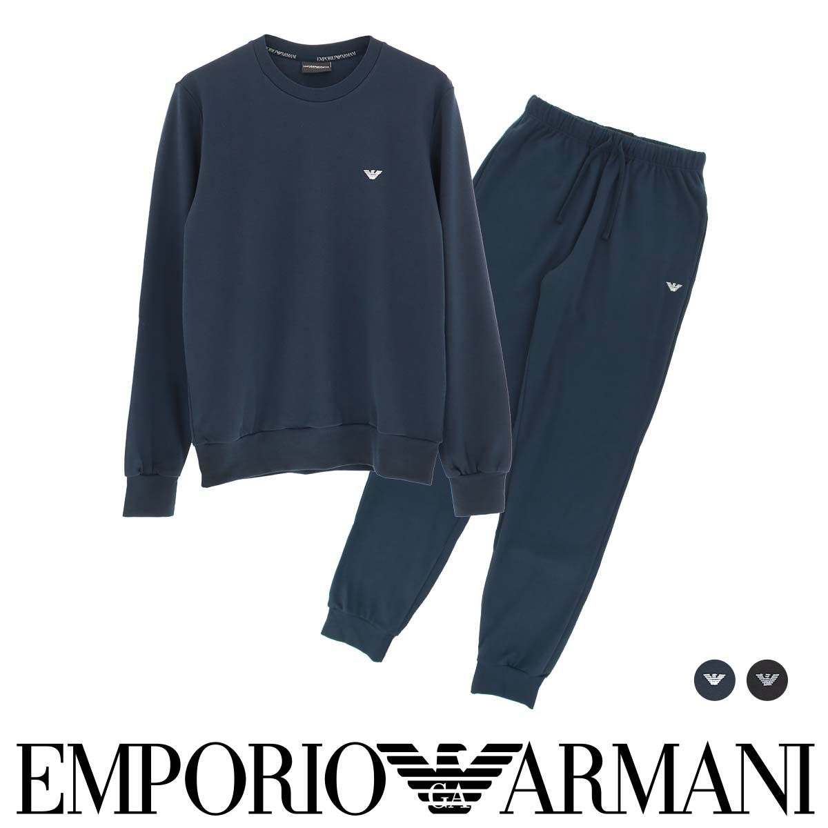 EMPORIOARMANIエンポリオアルマーニLONGWITHCUFFSPYJAMA袖口付きロングパジャマ部屋着上下セットオリジナル巾着バッグ付きEUサイズ男性メンズプレゼント無料ラッピングギフト54095902