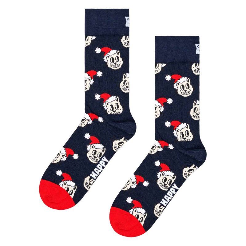 HappySocksハッピーソックスHolidayCatSock(ホリデーキャット)クルー丈ソックスユニセックスメンズ＆レディースプレゼント無料ラッピングギフト10240335