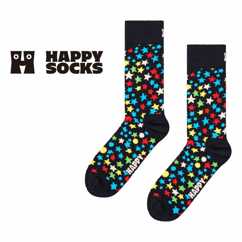 HappySocksハッピーソックスStarsSock(スター)クルー丈ソックスユニセックスメンズ＆レディースプレゼント無料ラッピングギフト10240339