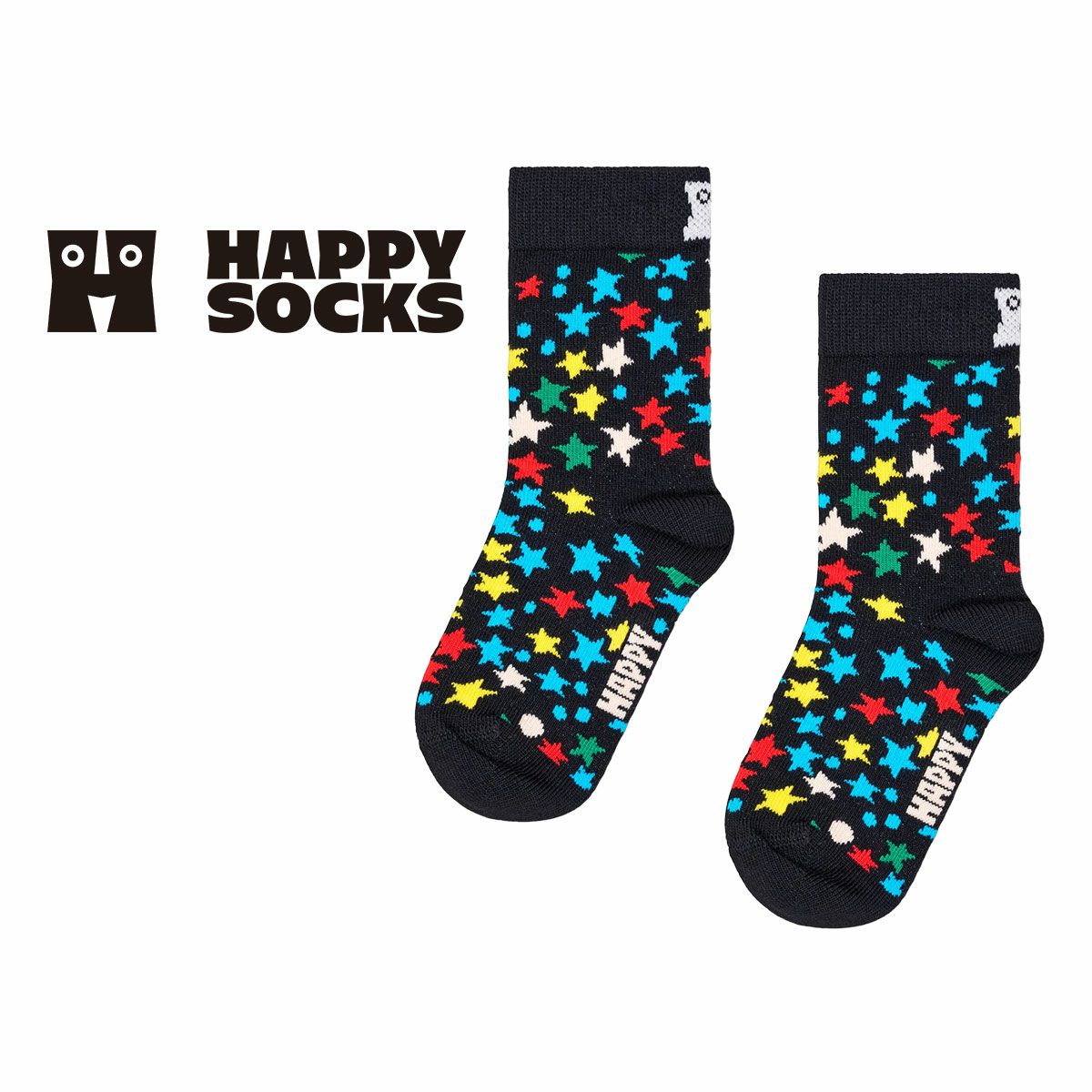 Happy Socks Kids Stars ( キッズ スター ) 子供 クルー丈 ソックス 