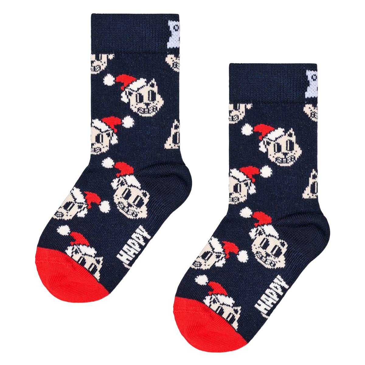 HappySocksハッピーソックスKidsHolidayCatSock(キッズホリデーキャット)kidssock子供クルー丈ソックス靴下KIDSジュニアキッズ12240095