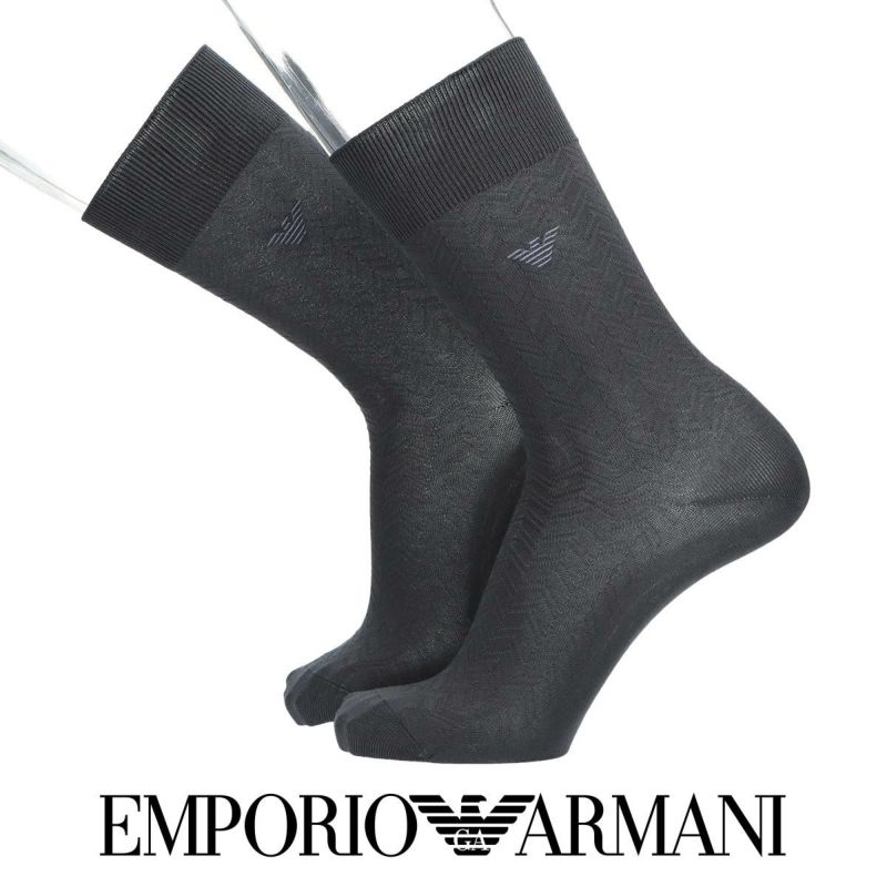 EMPORIO ARMANI 抗菌防臭 ビジネスソックス EAリンクス クルー丈