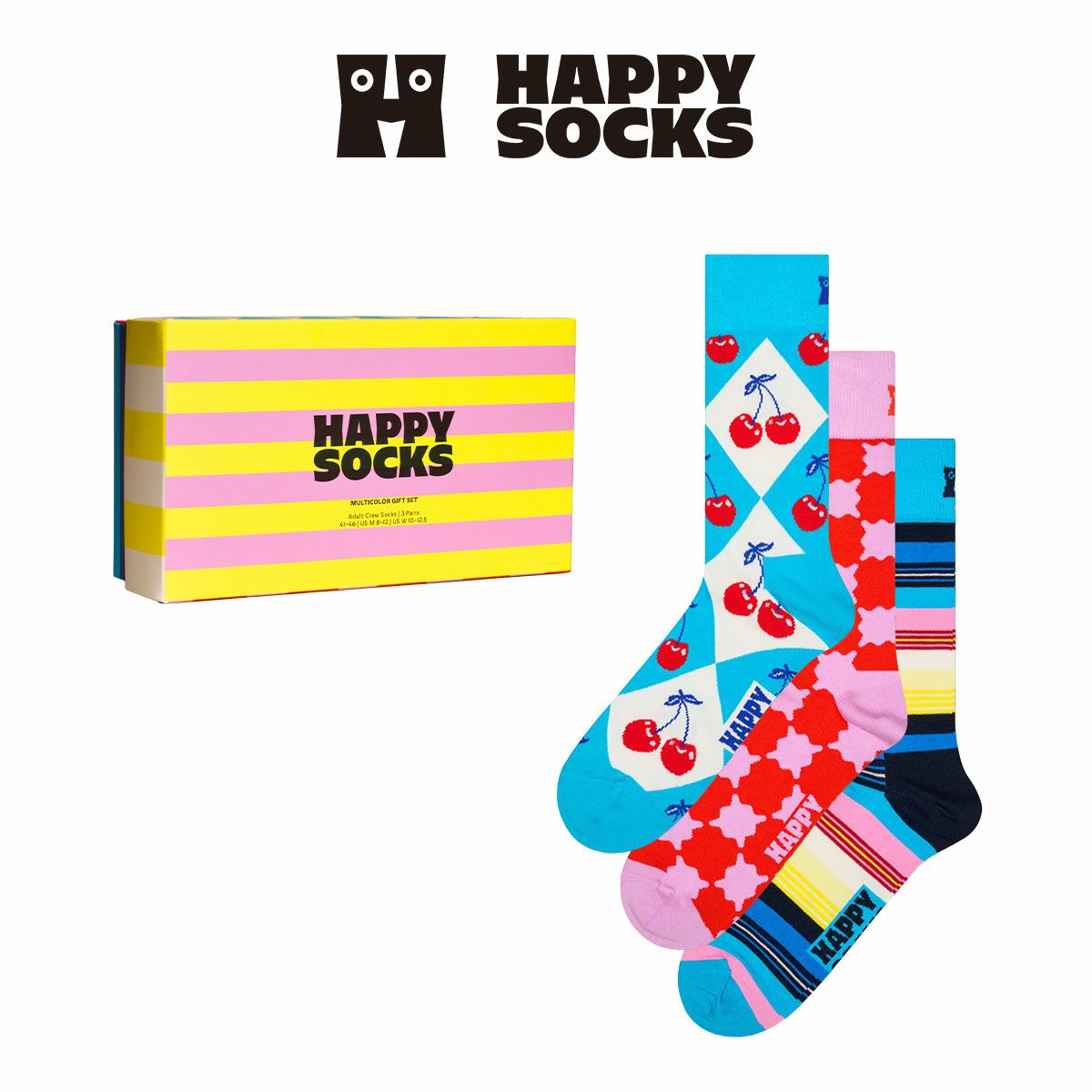 41%OFF Happy Socks 3足セット 箱入り｜Checks and Stripes ( チェック