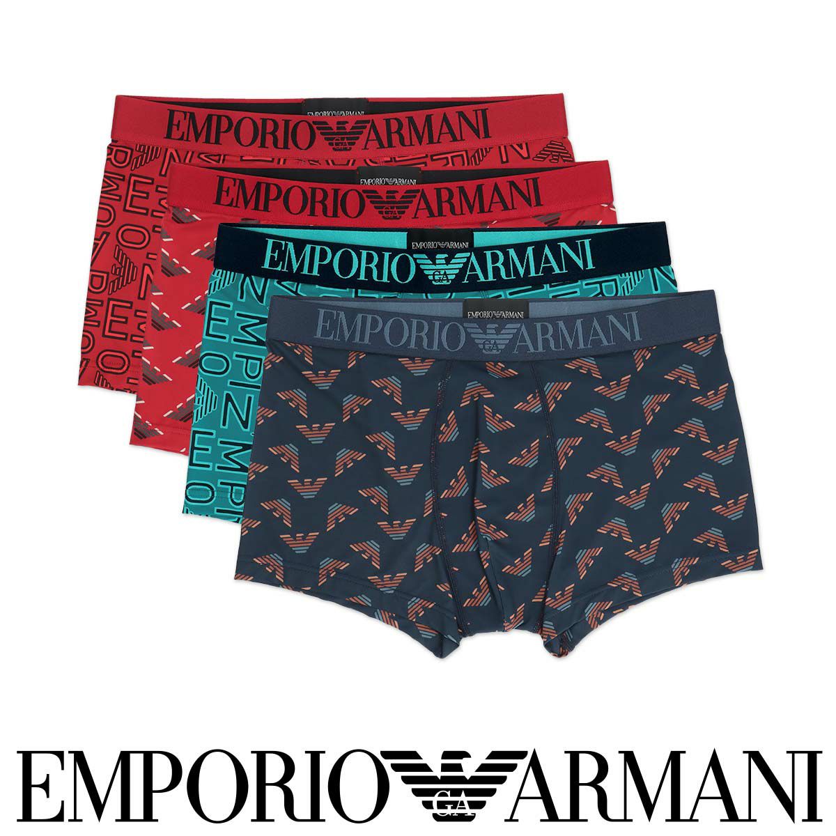 [EMPORIO ARMANI UW] コットンEAロゴバンドボクサーパンツ エンポリオ アルマーニ EA ロゴ ボクサーパンツ セット [3枚組
