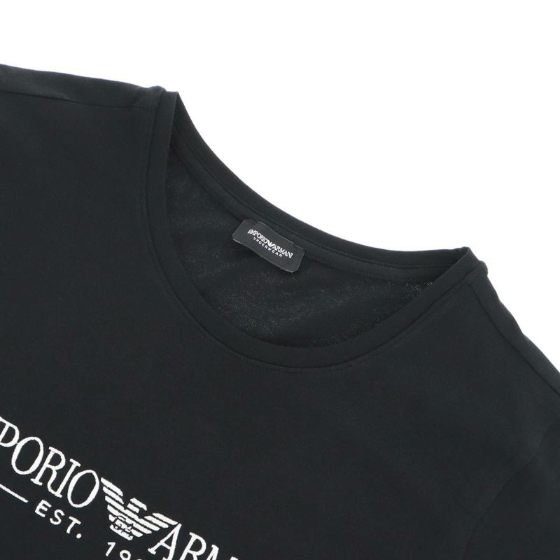 tシャツ 「エンポリオ アルマーニ」ASV Tシャツ オーガニックジャージー フロックプリントロゴ レディース tシャツ 「エンポリオ アルマーニ」ASV Tシャツ オーガニック