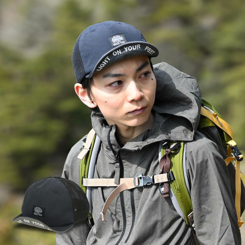 NAIGAI TRAIL 綿混メッシュで乾きやすい 短ツバ帽子 登山