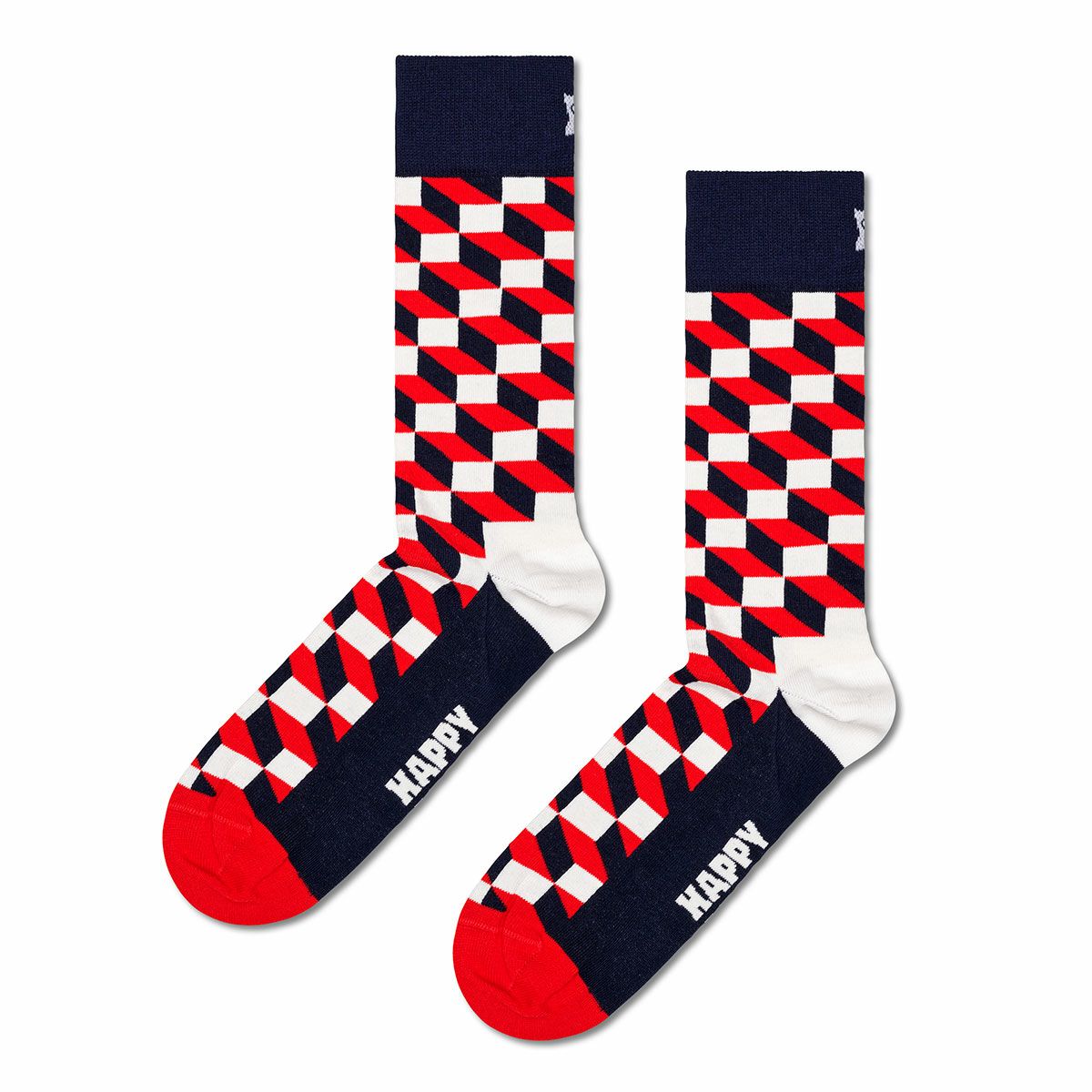 【4足セット】HappySocksハッピーソックスClassicNavy（クラシックネイビー）クルー丈ソックス靴下ユニセックスメンズ＆レディースプレゼント無料ラッピングギフト10203511