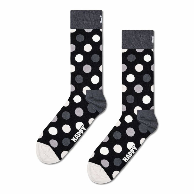 【4足セット】HappySocksハッピーソックスClassicBlack&White（クラシックブラックアンドホワイト）クルー丈ソックス靴下ユニセックスメンズ＆レディースプレゼント無料ラッピングギフト10203513