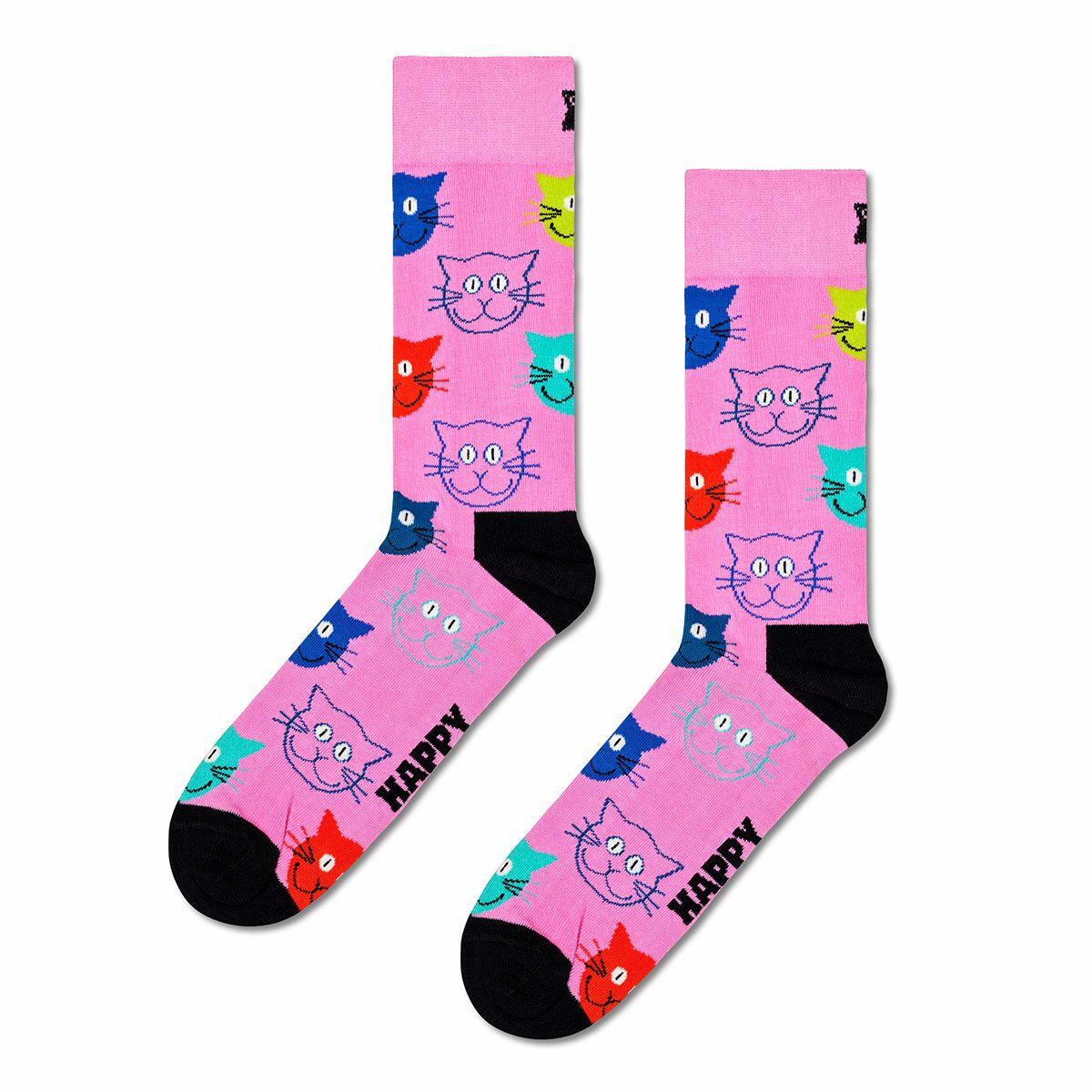 【3足セット】HappySocksハッピーソックスMixedCat（ミックスキャット）クルー丈ソックス靴下ユニセックスメンズ＆レディースプレゼント無料ラッピングギフト10203516
