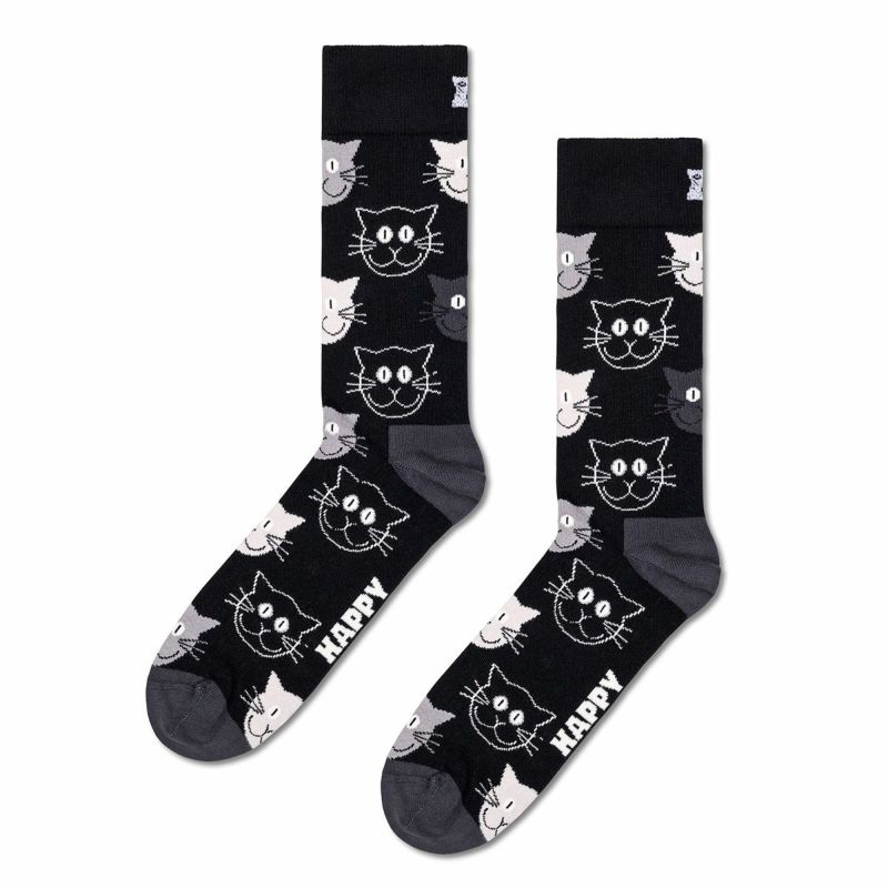 【3足セット】HappySocksハッピーソックスMixedCat（ミックスキャット）クルー丈ソックス靴下ユニセックスメンズ＆レディースプレゼント無料ラッピングギフト10203516