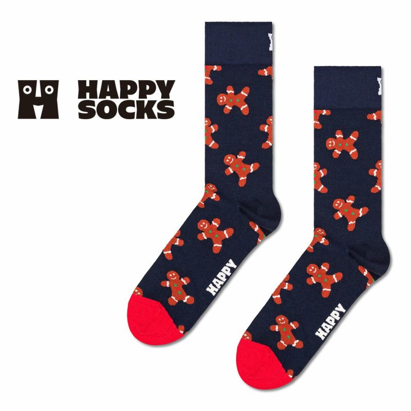 HappySocksハッピーソックスGingerbreadMan（ジンジャーブレッドマン）クルー丈ソックス靴下ユニセックスメンズ＆レディースプレゼント無料ラッピングギフト10231058