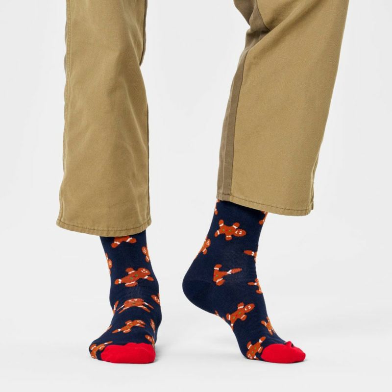 HappySocksハッピーソックスGingerbreadMan（ジンジャーブレッドマン）クルー丈ソックス靴下ユニセックスメンズ＆レディースプレゼント無料ラッピングギフト10231058