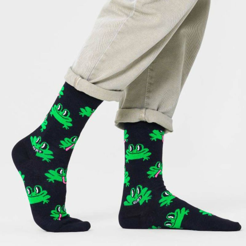 HappySocksハッピーソックスFrog（フロッグ）クルー丈ソックス靴下ユニセックスメンズ＆レディースプレゼント無料ラッピングギフト10231084