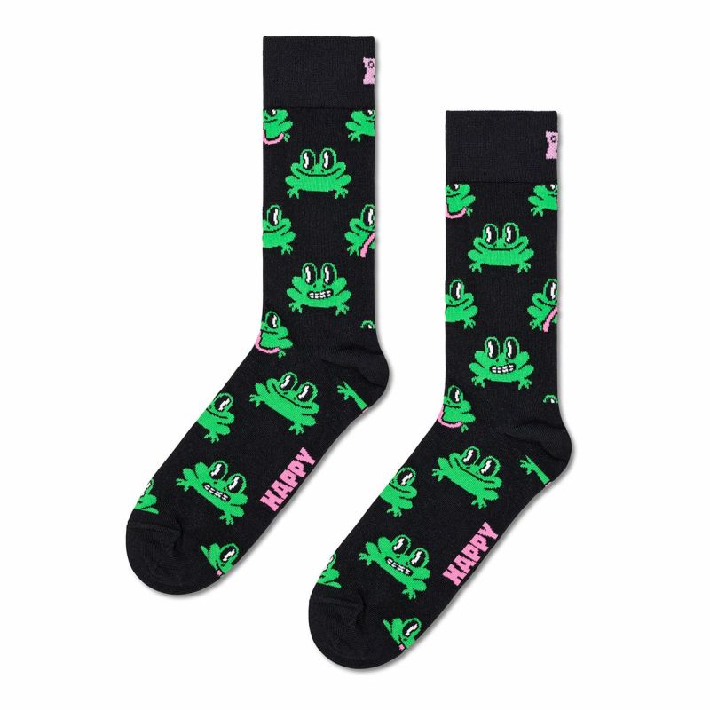 HappySocksハッピーソックスFrog（フロッグ）クルー丈ソックス靴下ユニセックスメンズ＆レディースプレゼント無料ラッピングギフト10231084