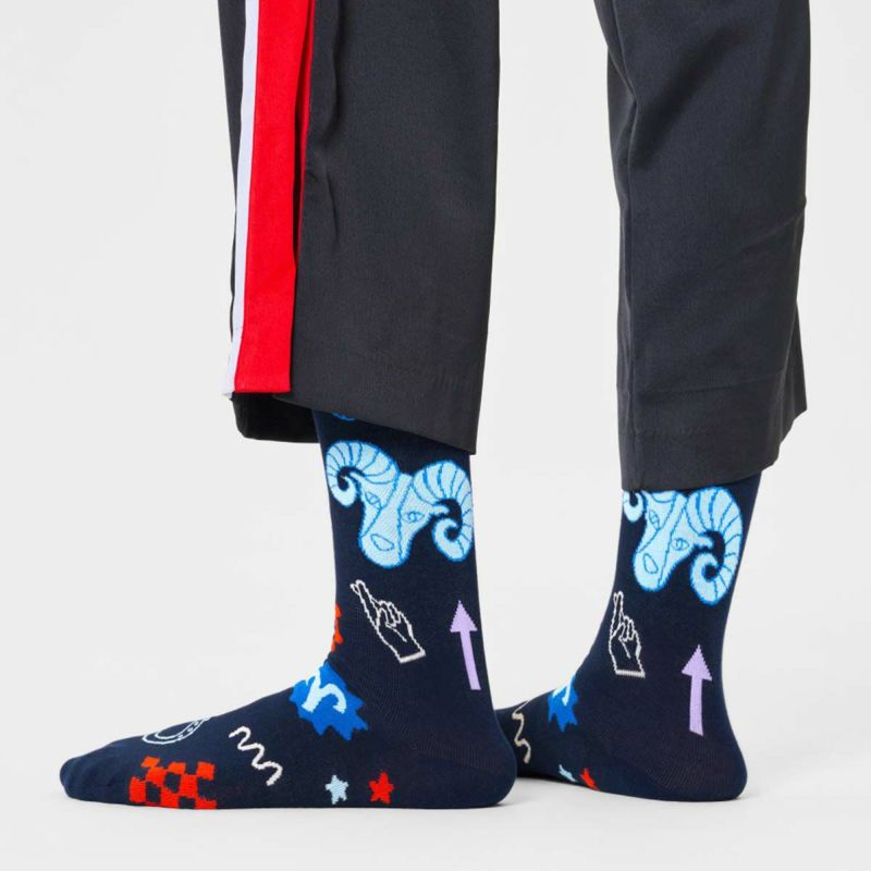 HappySocksハッピーソックスZodiacAries（アリエス）星座牡羊座クルー丈ソックス靴下ユニセックスメンズ＆レディースプレゼント無料ラッピングギフト10231116