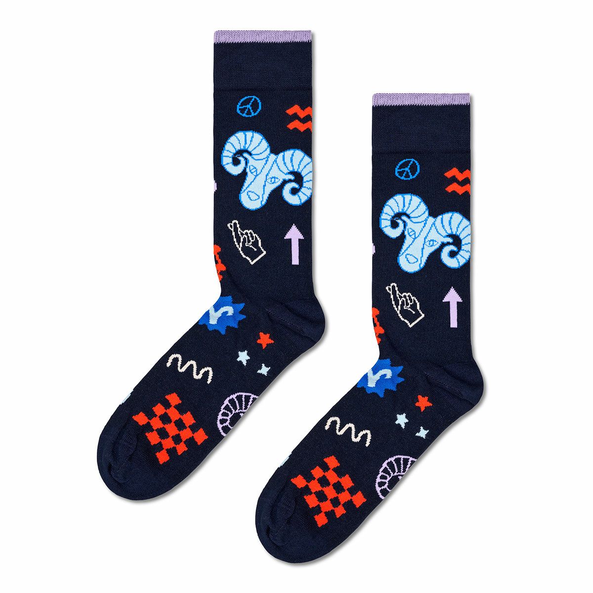 HappySocksハッピーソックスZodiacAries（アリエス）星座牡羊座クルー丈ソックス靴下ユニセックスメンズ＆レディースプレゼント無料ラッピングギフト10231116