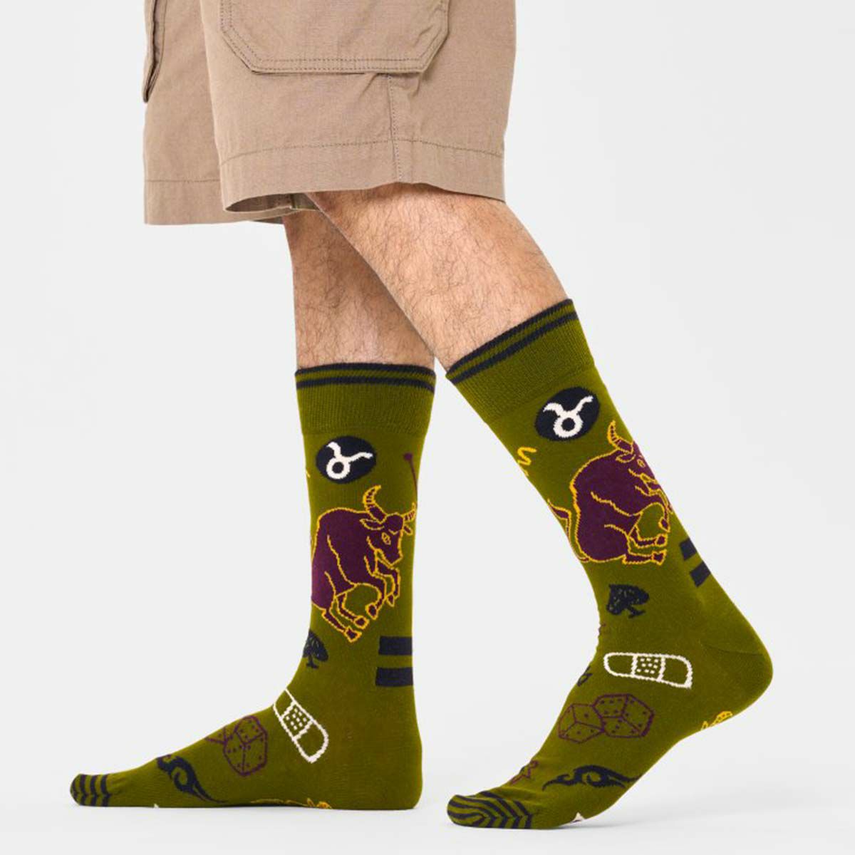 HappySocksハッピーソックスZodiacTaurus（トーラス）星座おうし座クルー丈ソックス靴下ユニセックスメンズ＆レディースプレゼント無料ラッピングギフト10231117