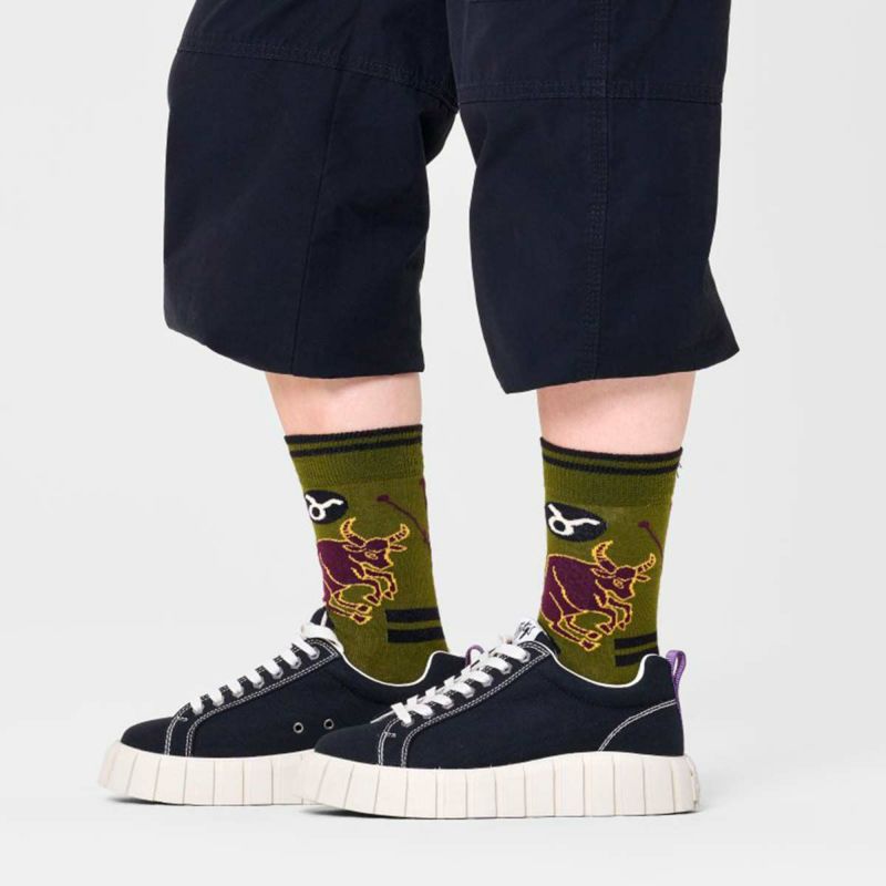 HappySocksハッピーソックスZodiacTaurus（トーラス）星座おうし座クルー丈ソックス靴下ユニセックスメンズ＆レディースプレゼント無料ラッピングギフト10231117
