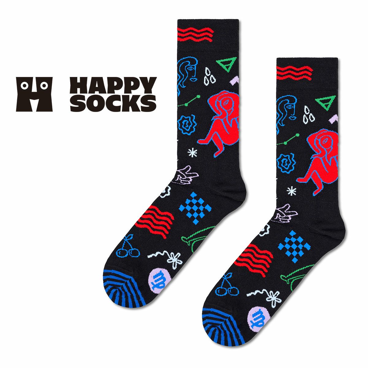 HappySocksハッピーソックスZodiacVirgo（ビルゴ）星座乙女座クルー丈ソックス靴下ユニセックスメンズ＆レディースプレゼント無料ラッピングギフト10231121
