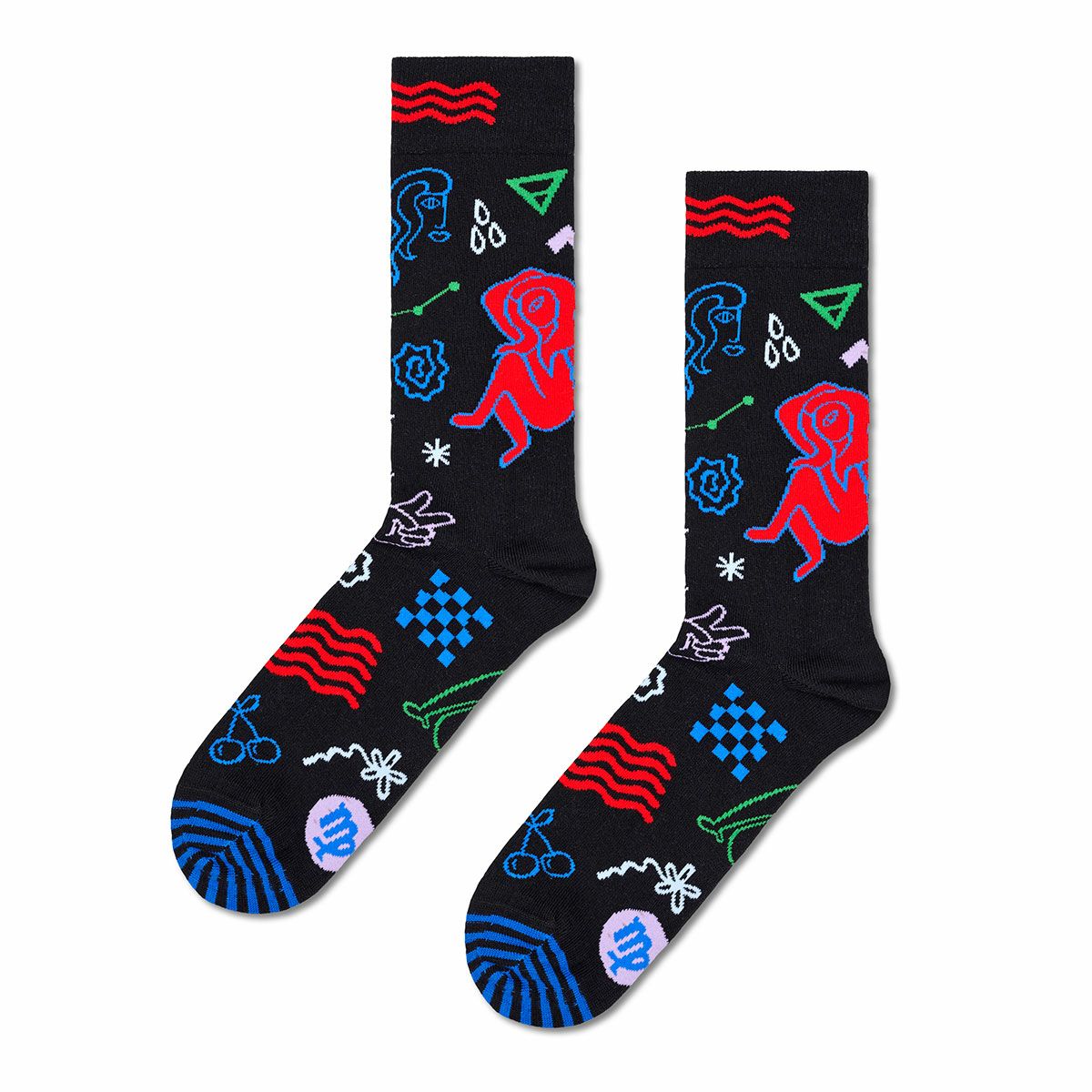 HappySocksハッピーソックスZodiacVirgo（ビルゴ）星座乙女座クルー丈ソックス靴下ユニセックスメンズ＆レディースプレゼント無料ラッピングギフト10231121