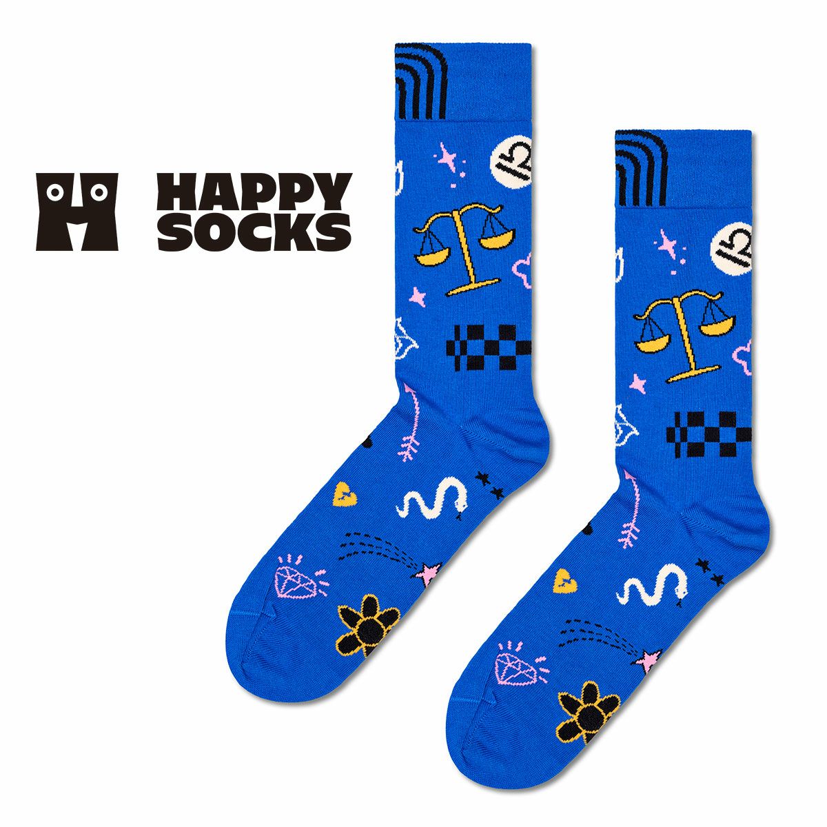HappySocksハッピーソックスZodiacLibra（リブラ）星座天秤座クルー丈ソックス靴下ユニセックスメンズ＆レディースプレゼント無料ラッピングギフト10231122
