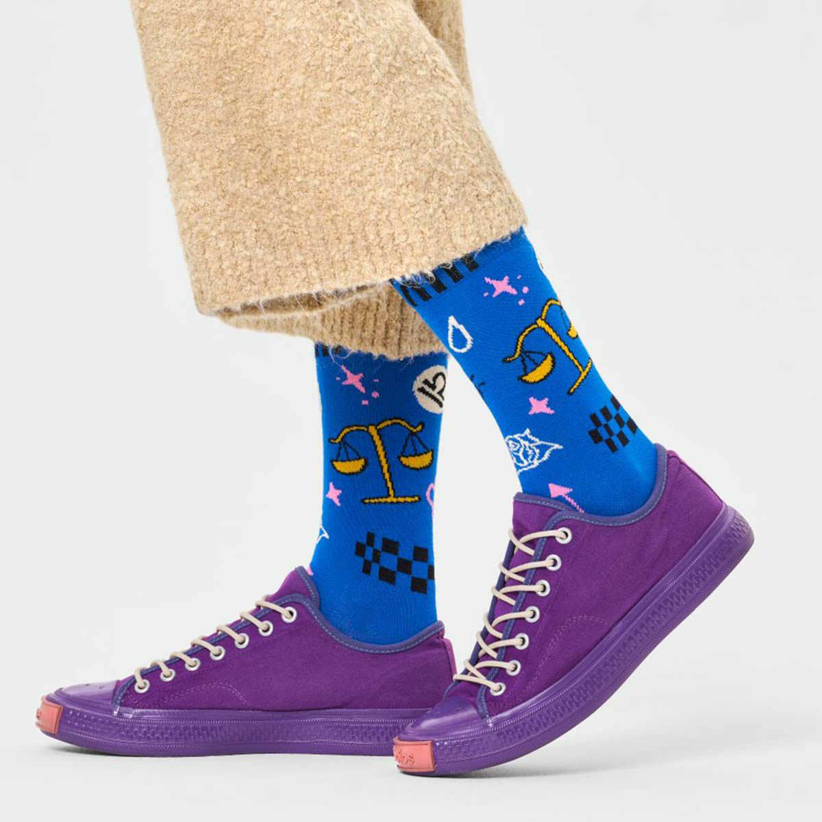 HappySocksハッピーソックスZodiacLibra（リブラ）星座天秤座クルー丈ソックス靴下ユニセックスメンズ＆レディースプレゼント無料ラッピングギフト10231122