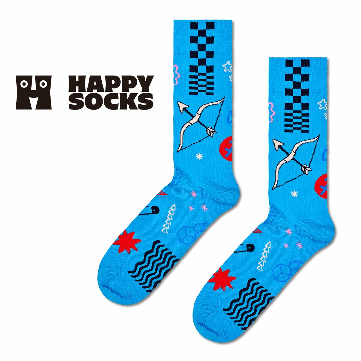 HappySocksハッピーソックスZodiacSagittarius（サジタリウス）星座射手座クルー丈ソックス靴下ユニセックスメンズ＆レディースプレゼント無料ラッピングギフト10231124