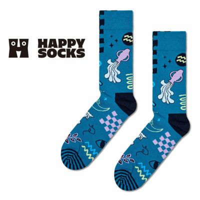 HappySocksハッピーソックスZodiacAquarius（アクエリアス）星座水瓶座クルー丈ソックス靴下ユニセックスメンズ＆レディースプレゼント無料ラッピングギフト10231126