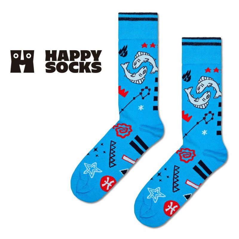 HappySocksハッピーソックスZodiacPisces（パイシーズ）星座うお座クルー丈ソックス靴下ユニセックスメンズ＆レディースプレゼント無料ラッピングギフト10231127