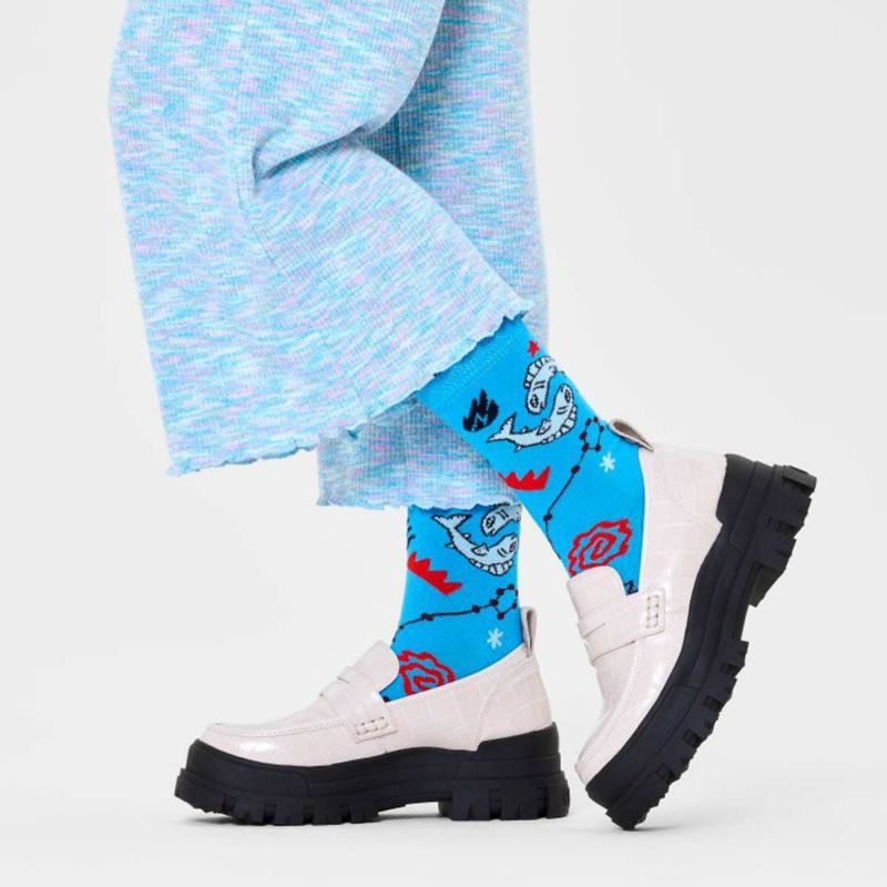 HappySocksハッピーソックスZodiacPisces（パイシーズ）星座うお座クルー丈ソックス靴下ユニセックスメンズ＆レディースプレゼント無料ラッピングギフト10231127