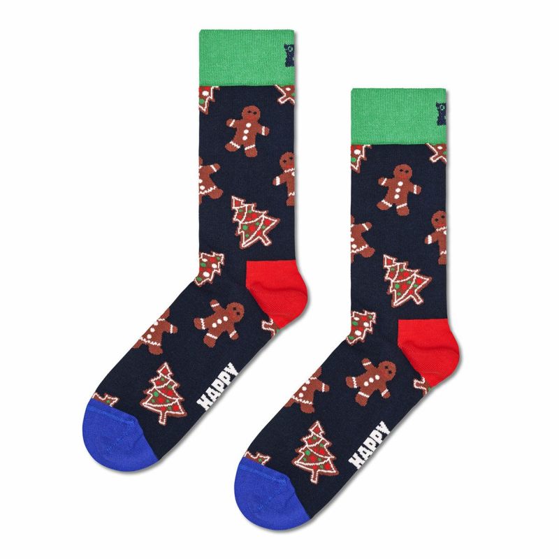 【1足】HappySocksハッピーソックスGingerbreadCookies（ジンジャーブレッドクッキー）ギフトボックスクルー丈ソックス靴下ユニセックスメンズ＆レディースプレゼント無料ラッピングギフト10233013