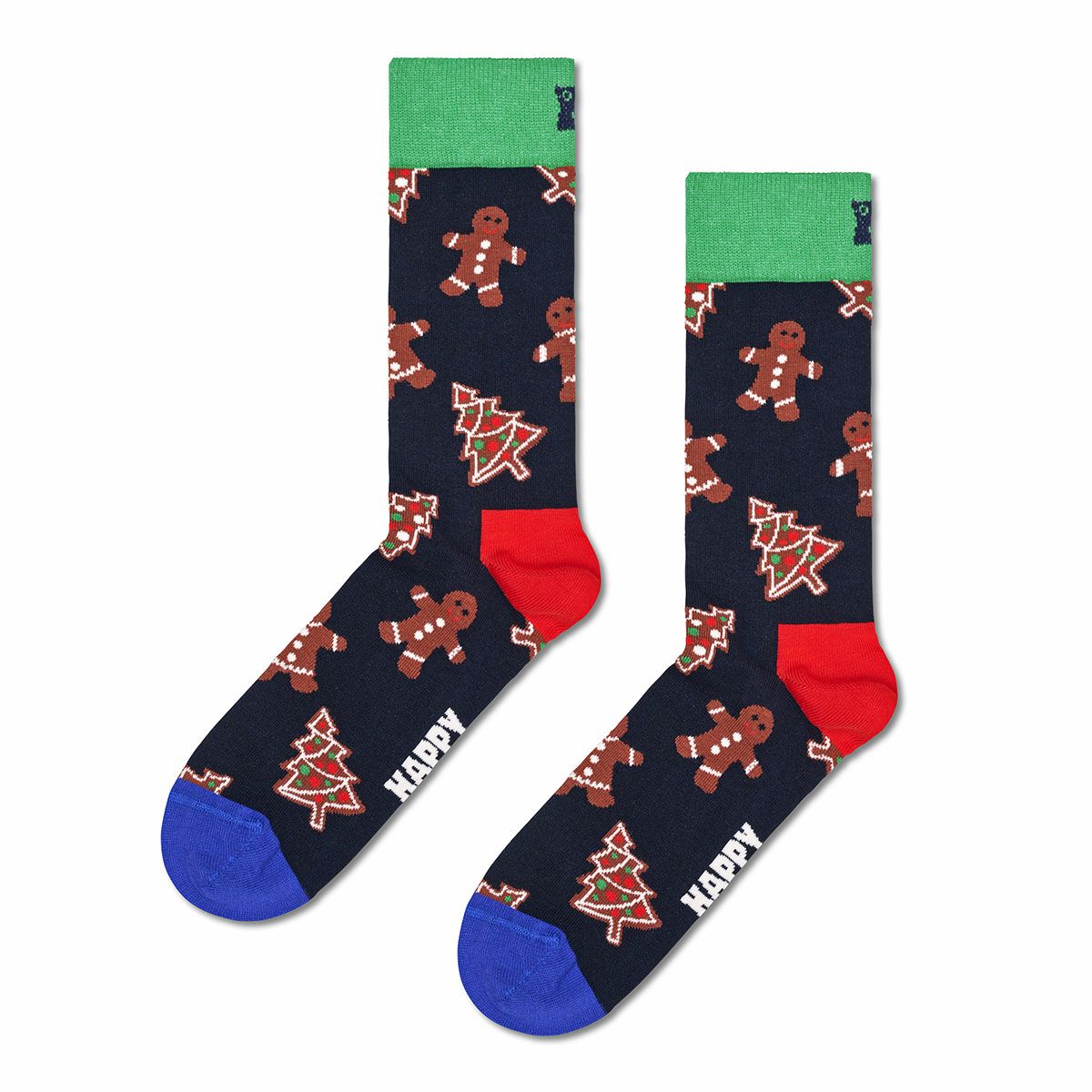 【1足】HappySocksハッピーソックスGingerbreadCookies（ジンジャーブレッドクッキー）ギフトボックスクルー丈ソックス靴下ユニセックスメンズ＆レディースプレゼント無料ラッピングギフト10233013