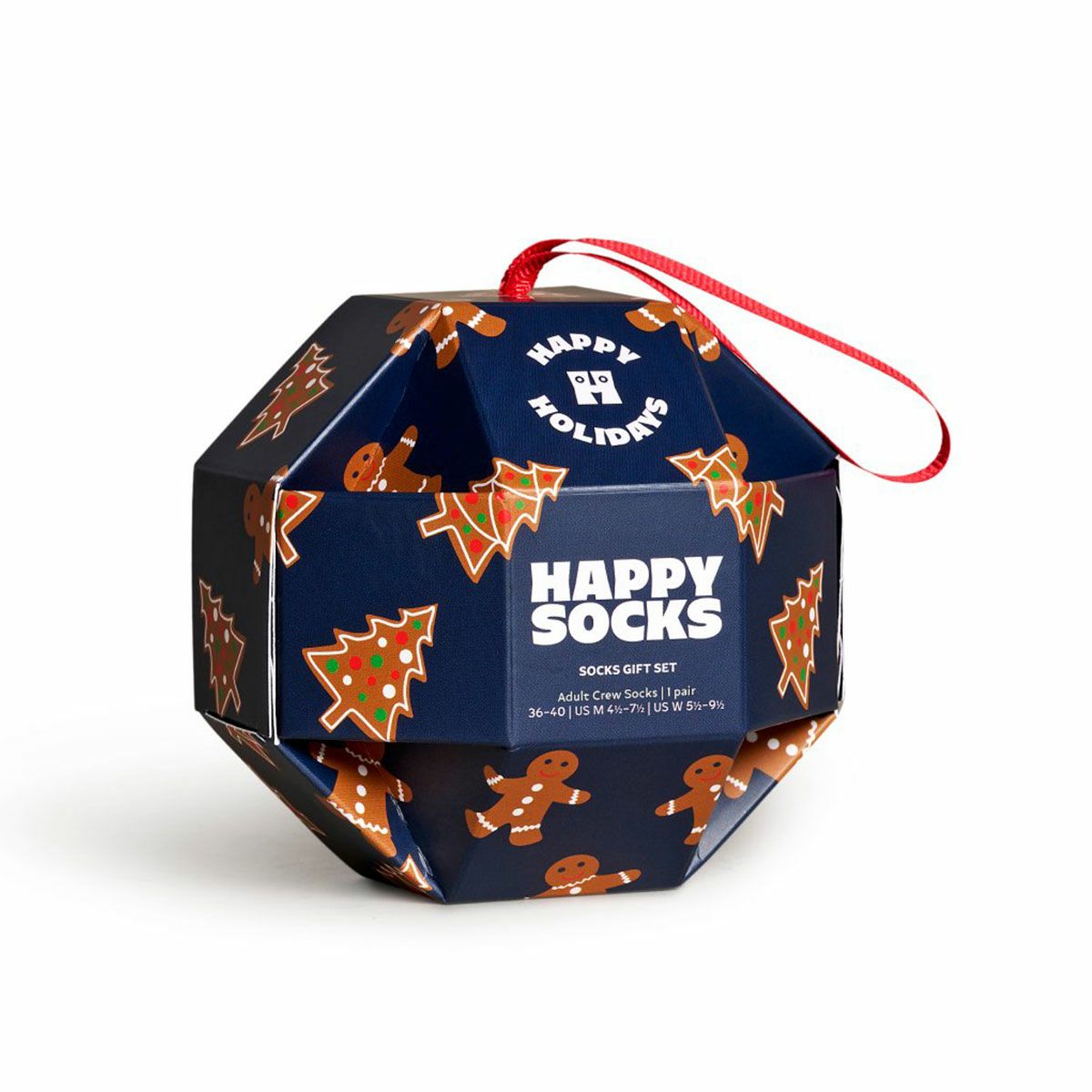 【1足】HappySocksハッピーソックスGingerbreadCookies（ジンジャーブレッドクッキー）ギフトボックスクルー丈ソックス靴下ユニセックスメンズ＆レディースプレゼント無料ラッピングギフト10233013