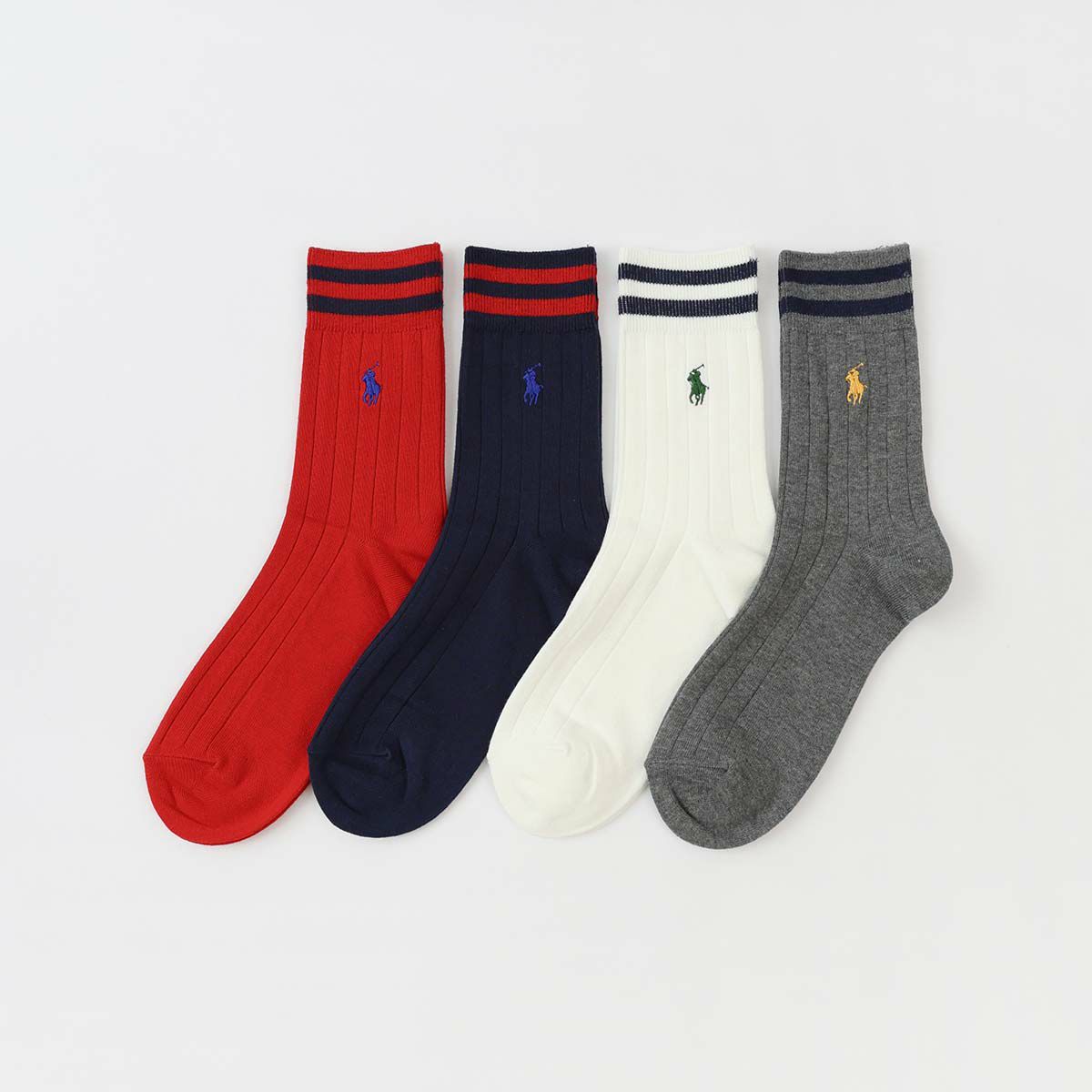 POLO RALPH LAUREN 消臭加工 ワンポイント刺繍 ハイソックス